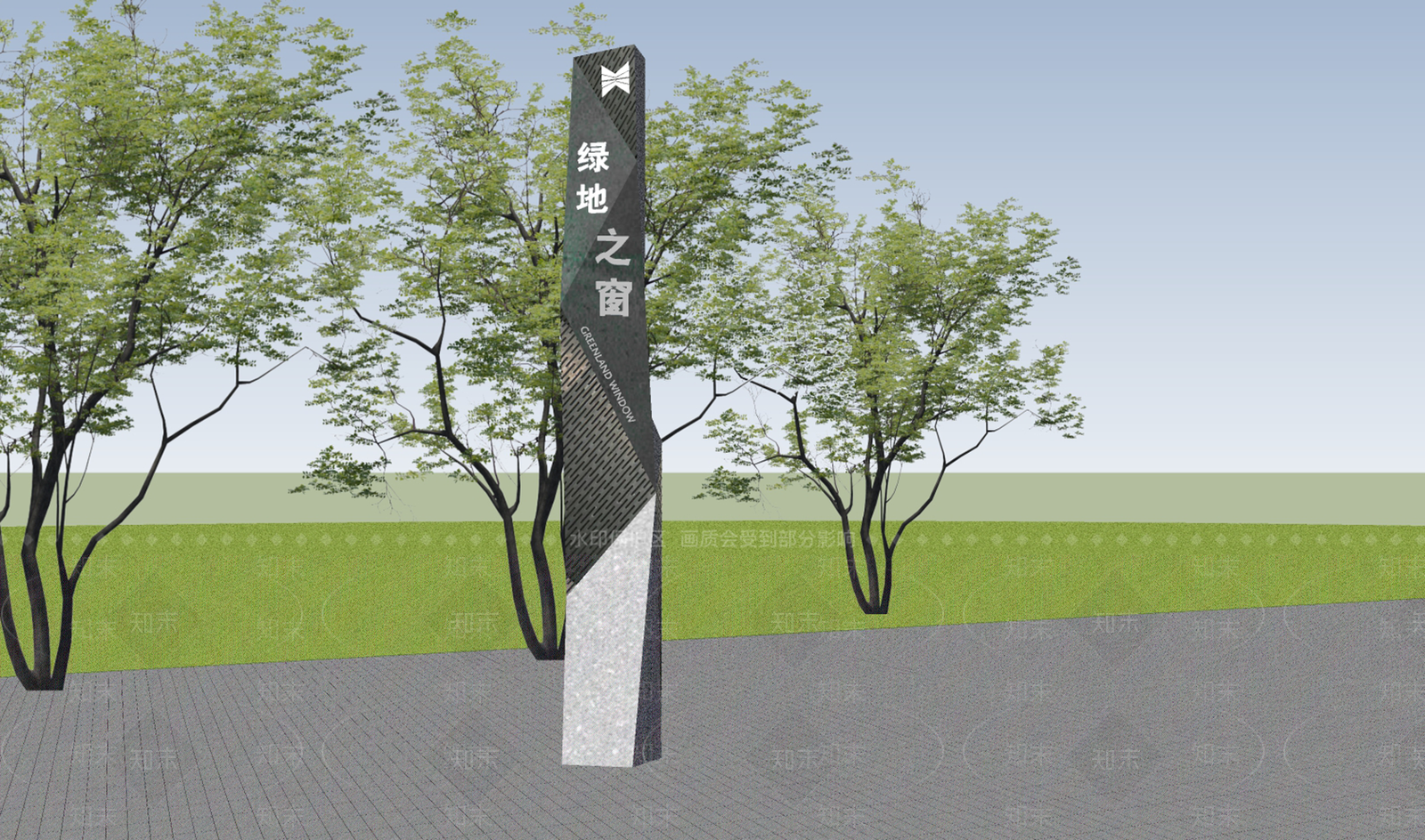 现代小区景观SU模型下载【ID:1194787545】