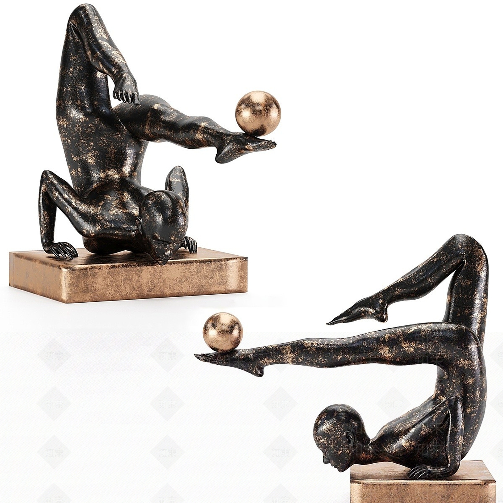 现代人体艺术表演雕塑3D模型下载【ID:1194787904】