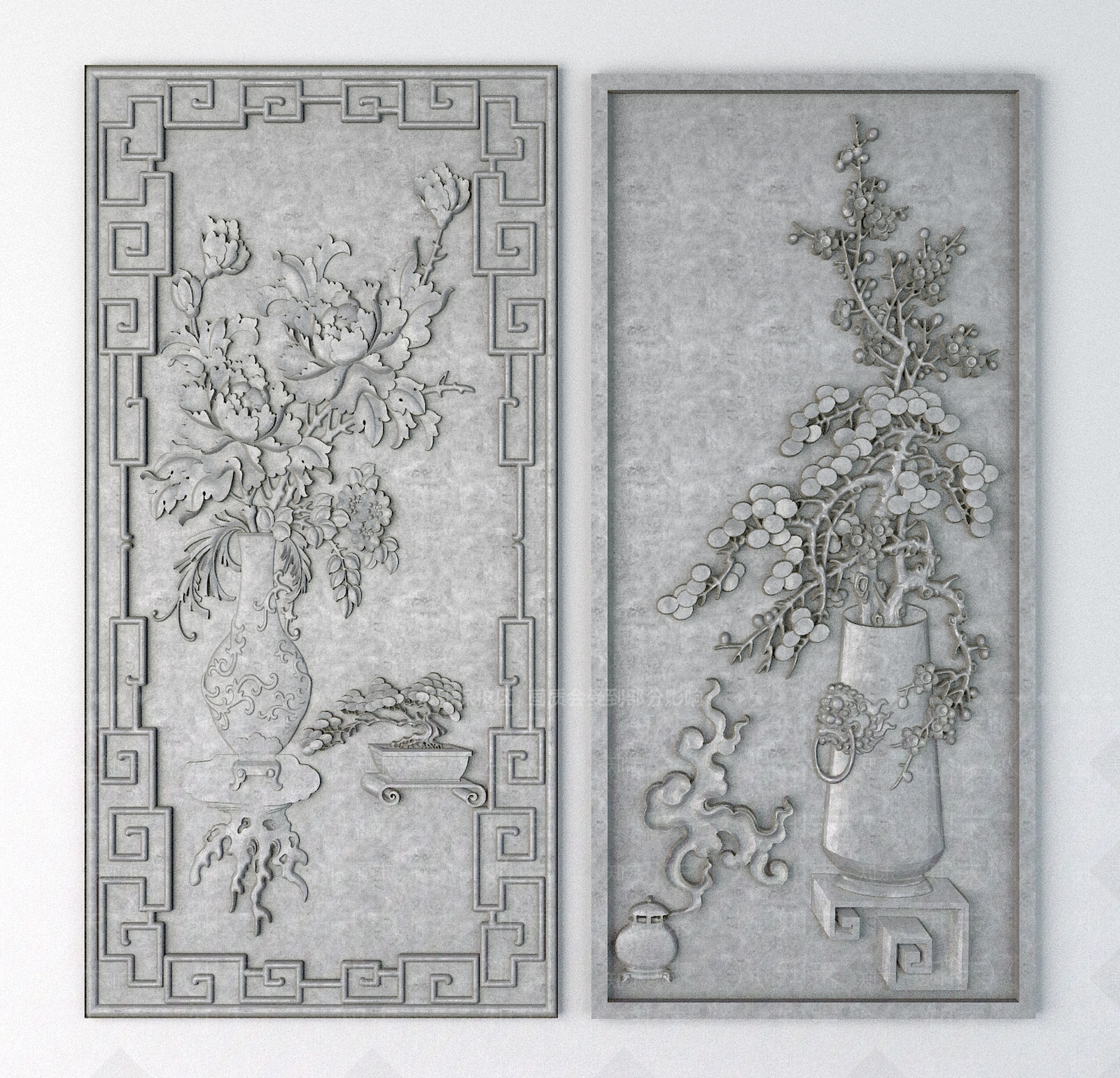 中式雕花3D模型下载【ID:1194789689】