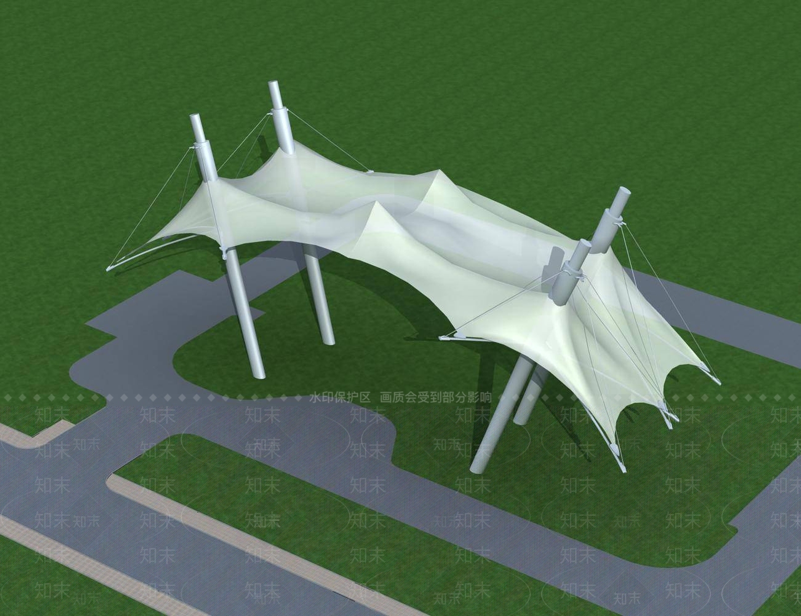 现代遮阳棚3D模型下载【ID:1194791466】