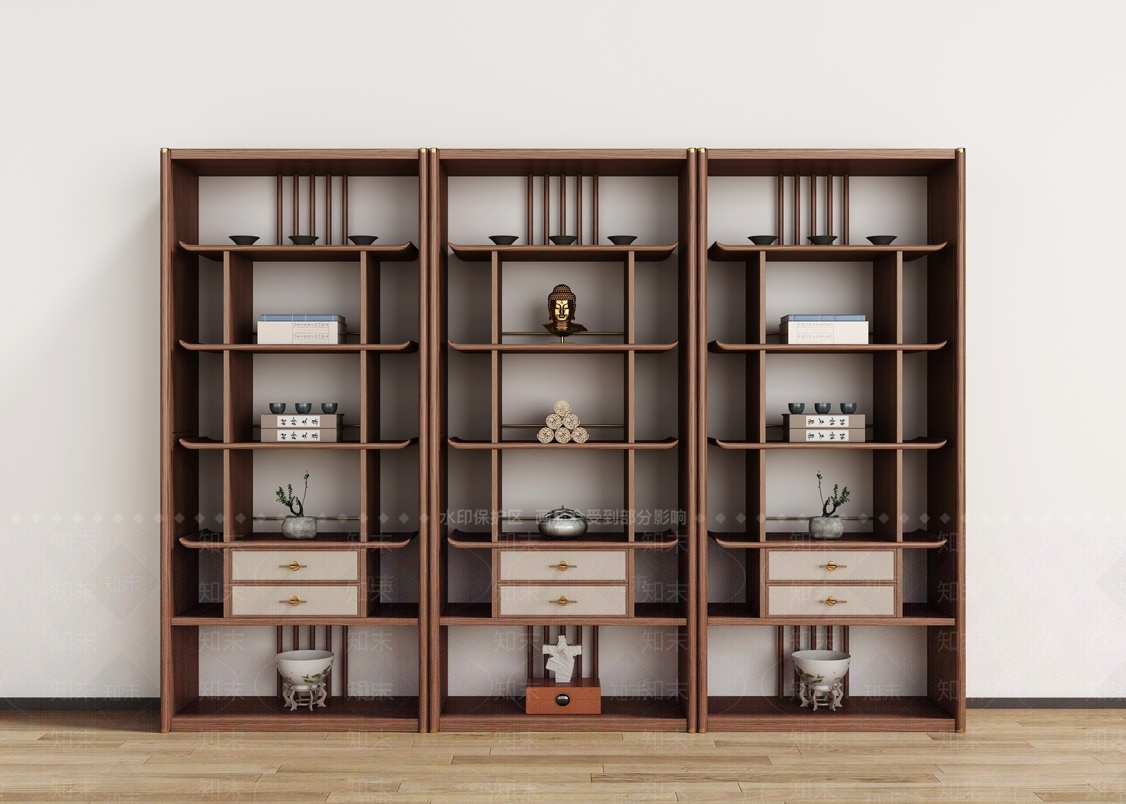 新中式博古架3D模型下载【ID:1194791832】