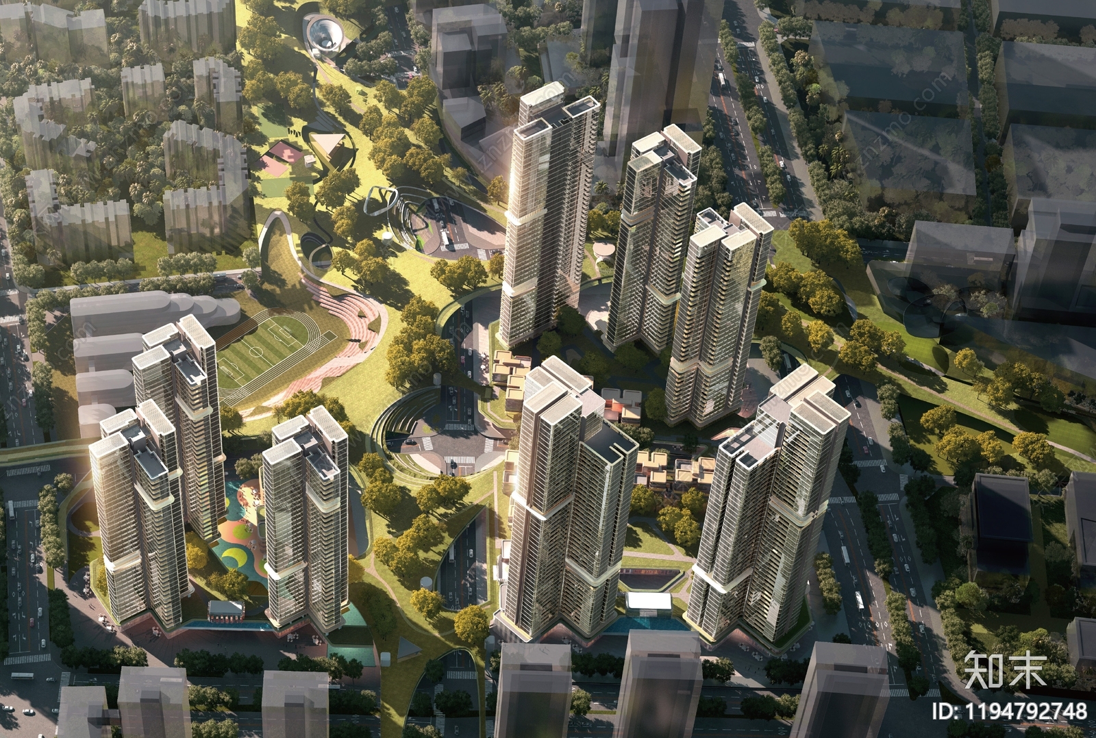 现代居住区规划下载【ID:1194792748】