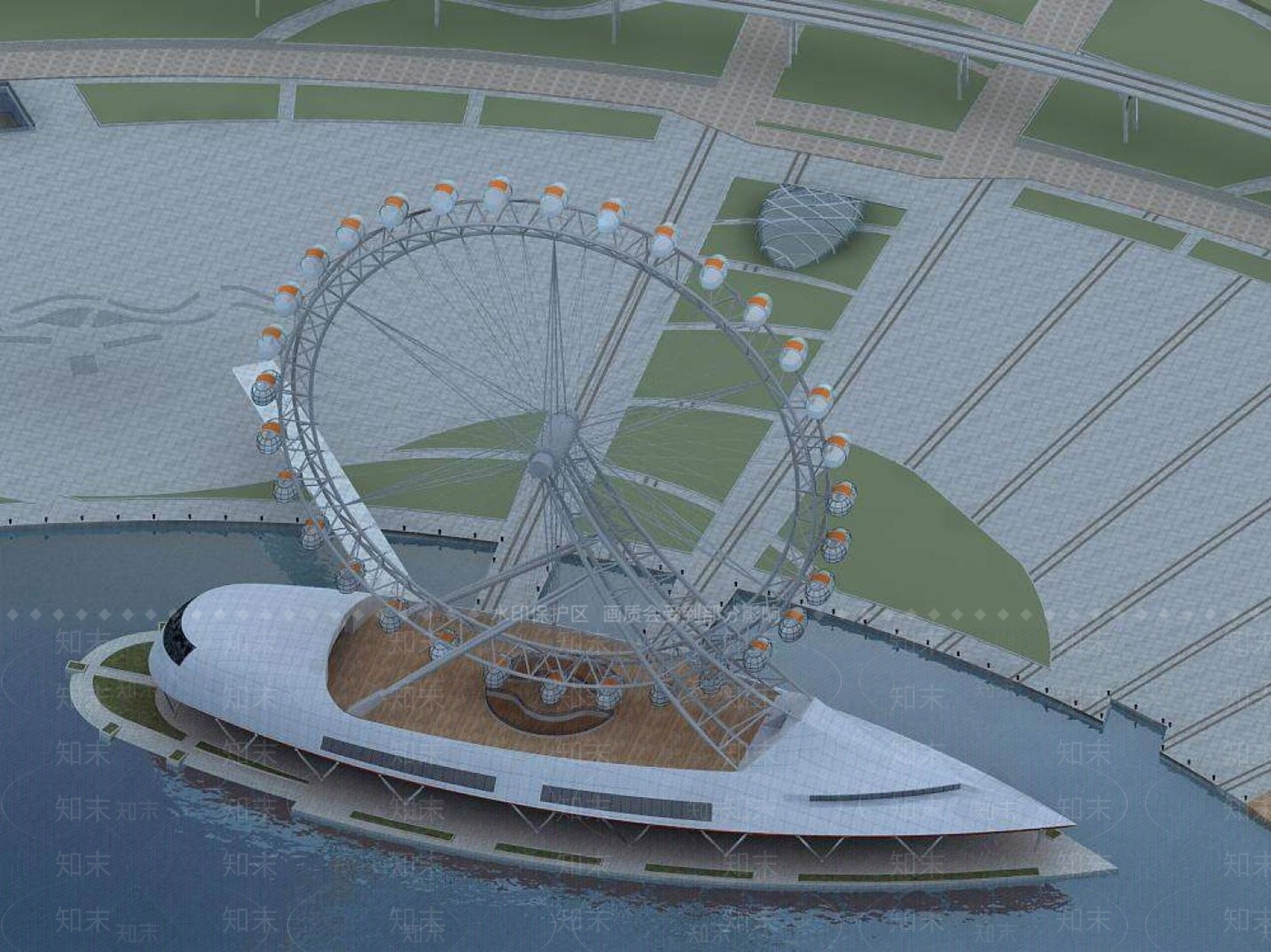 现代广场景观3D模型下载【ID:1194793386】