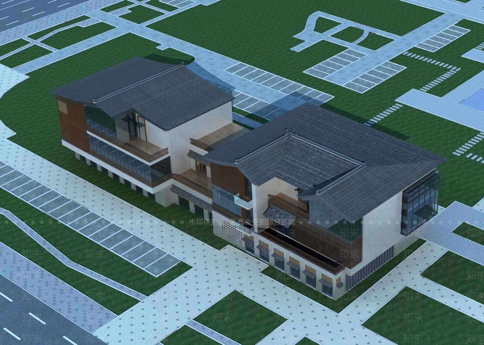新中式商业街3D模型下载【ID:1194793463】