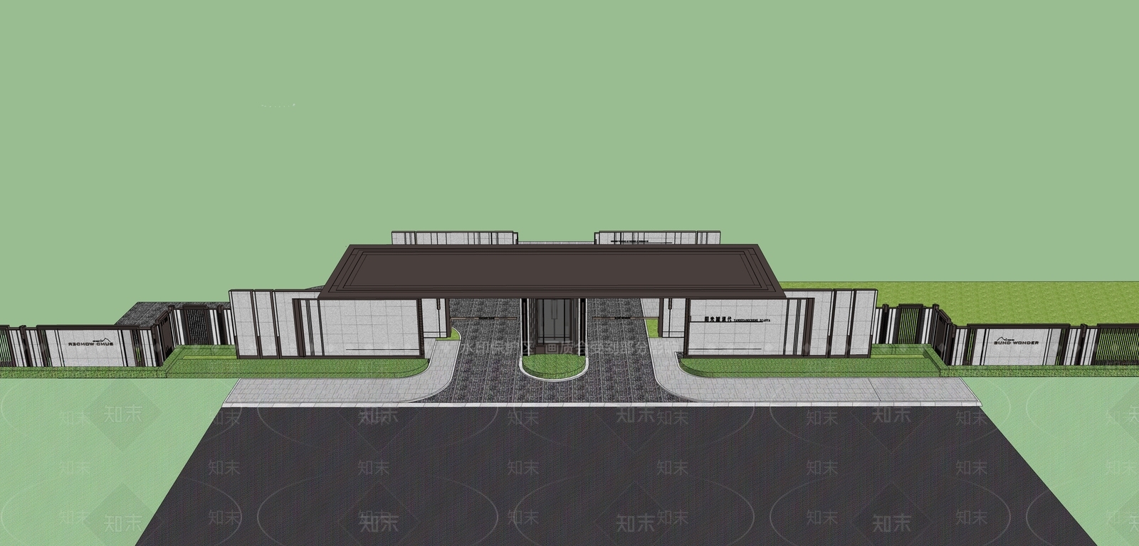 现代入口大门SU模型下载【ID:1194794066】