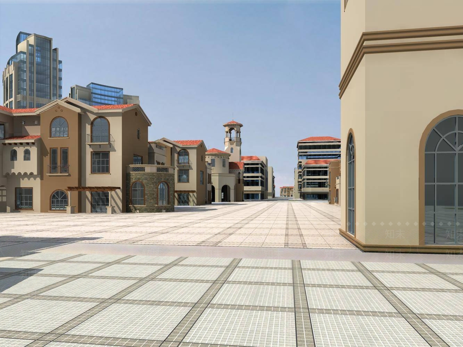 欧式高层住宅3D模型下载【ID:1194795330】