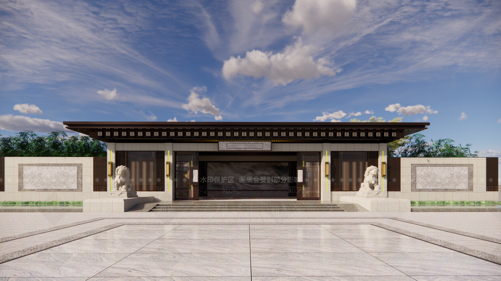 现代售楼处建筑SU模型下载【ID:1194795927】
