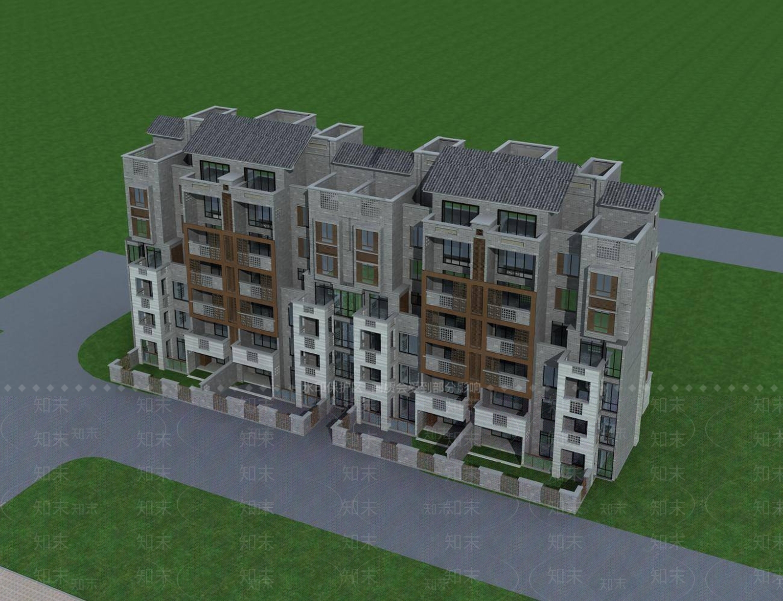 中式高层住宅3D模型下载【ID:1194796274】