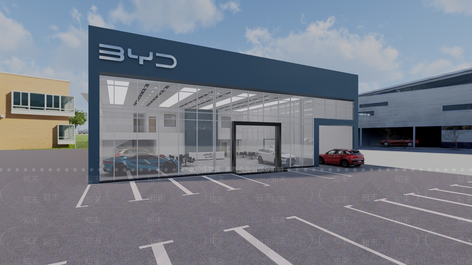 现代汽车4S店SU模型下载【ID:1199157858】