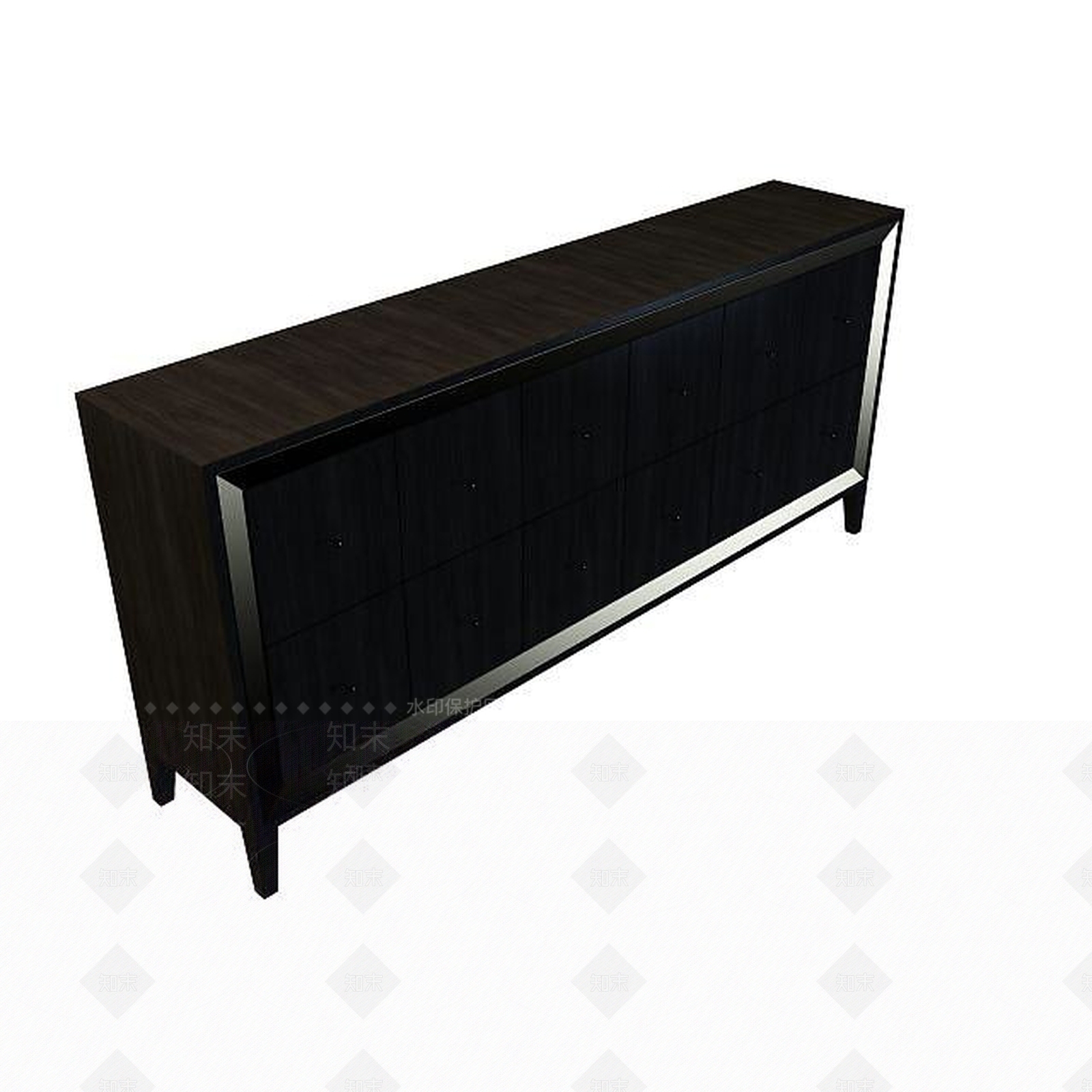 现代古典实木边柜3D模型下载【ID:1194796887】