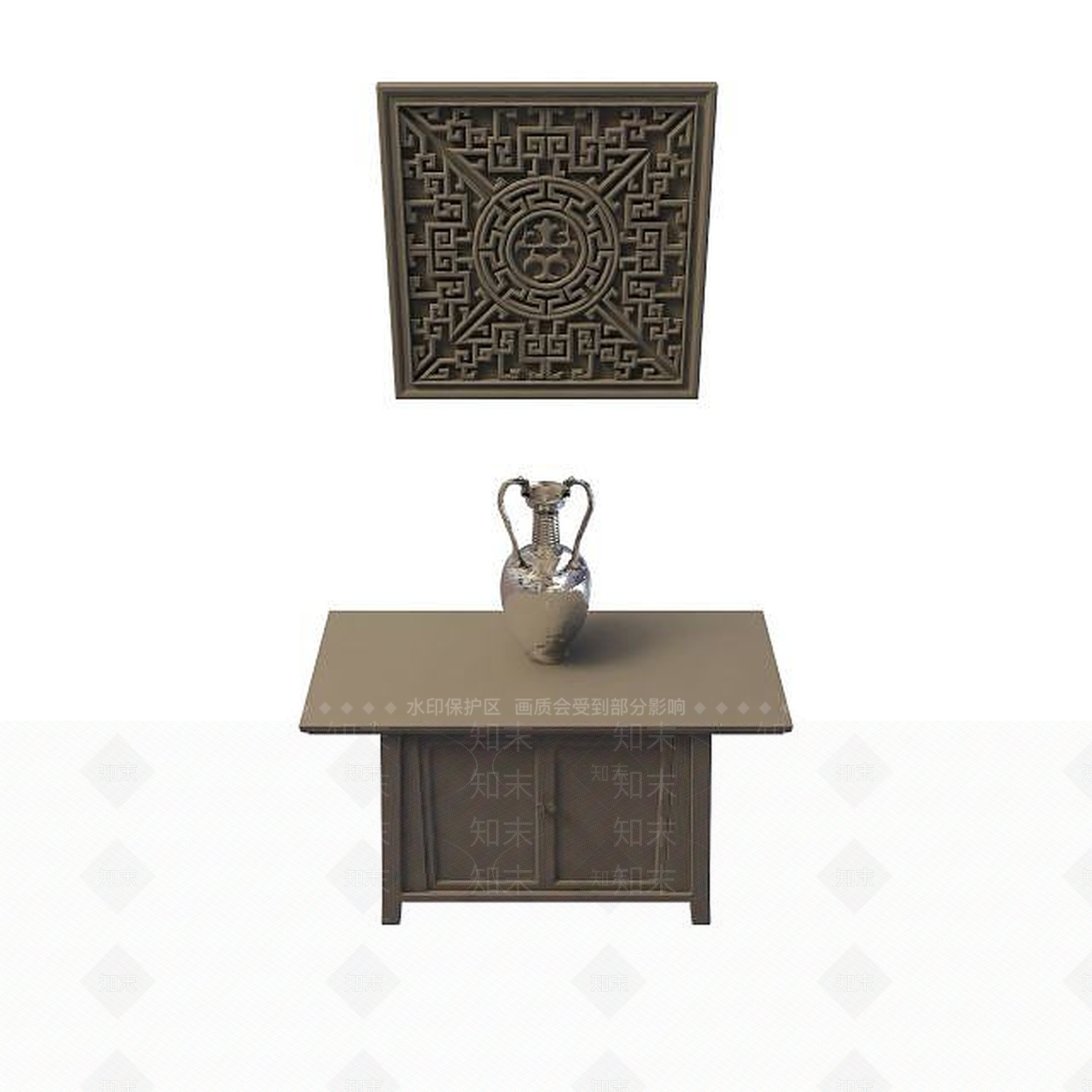 现代客厅简易边柜3D模型下载【ID:1194798654】