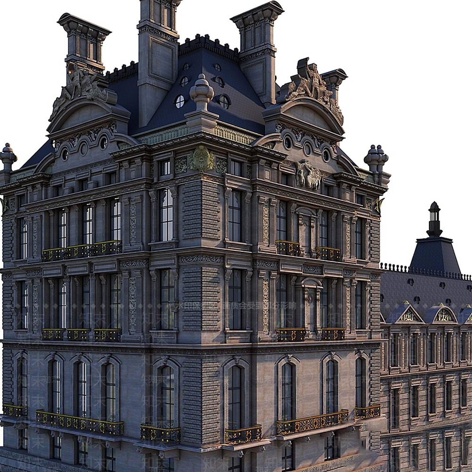 现代欧美建筑3D模型下载【ID:1194800543】