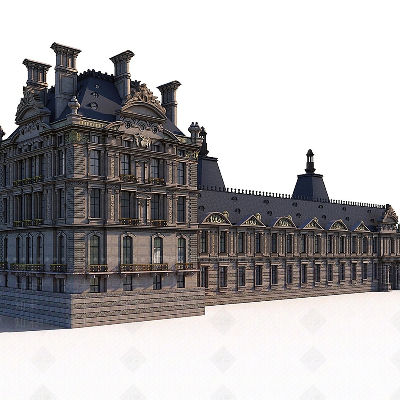 现代欧美建筑3D模型下载【ID:1194800543】
