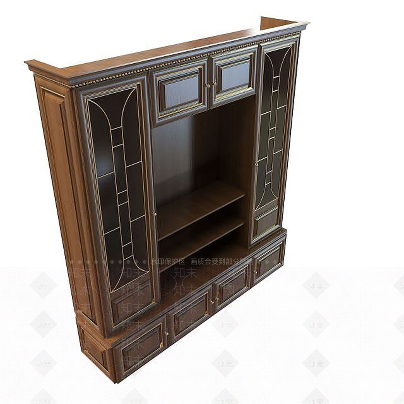 中式实木柜子3D模型下载【ID:1194802128】