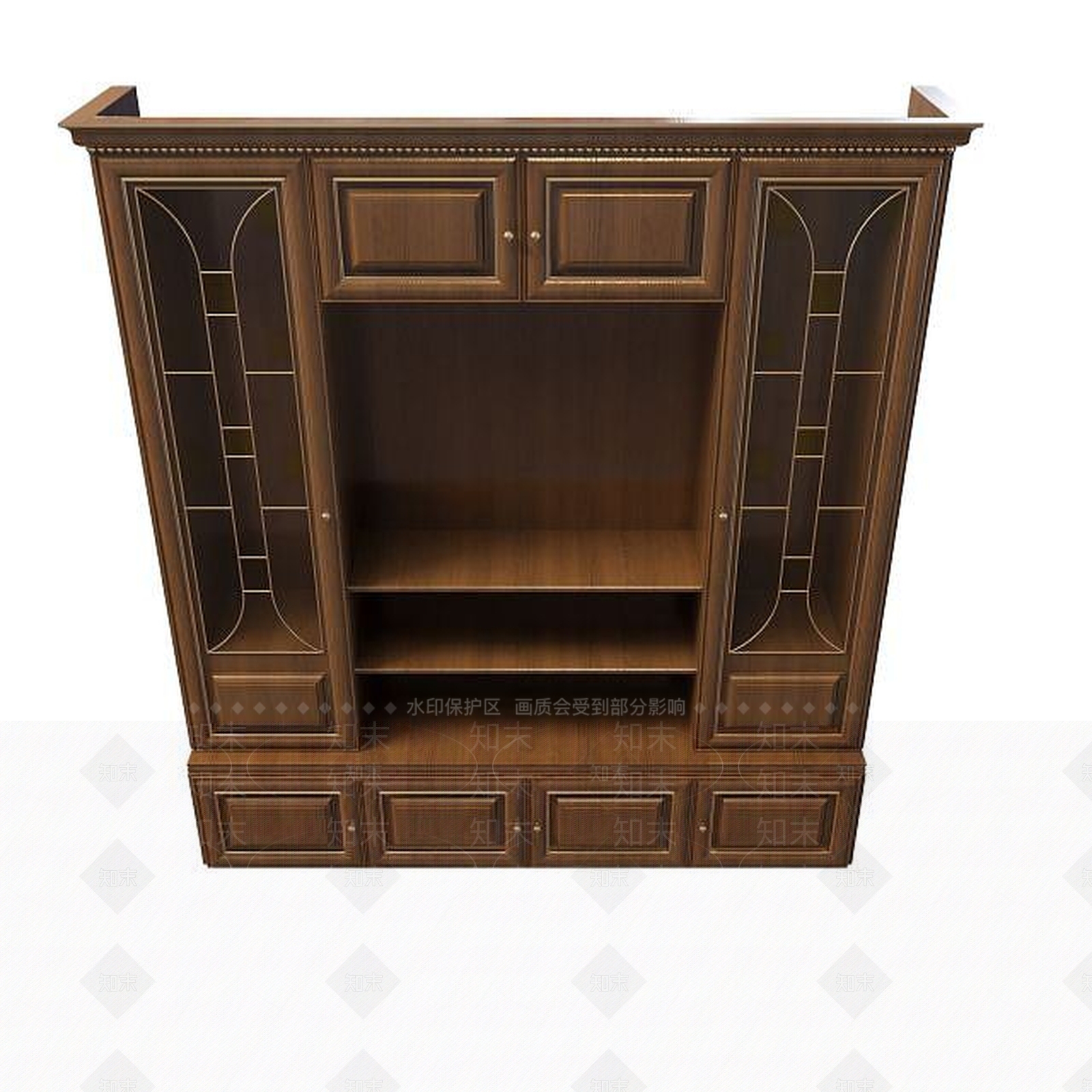 中式实木柜子3D模型下载【ID:1194802128】