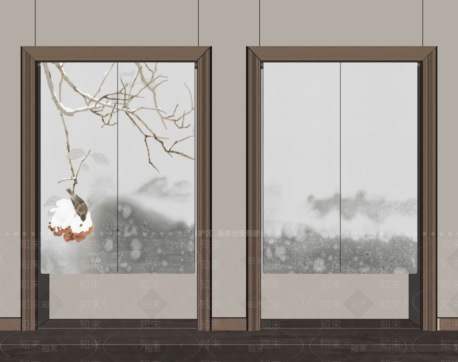 新中式中式窗帘SU模型下载【ID:1194802553】