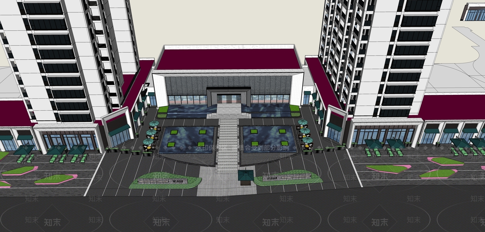 现代商业景观SU模型下载【ID:1194803165】