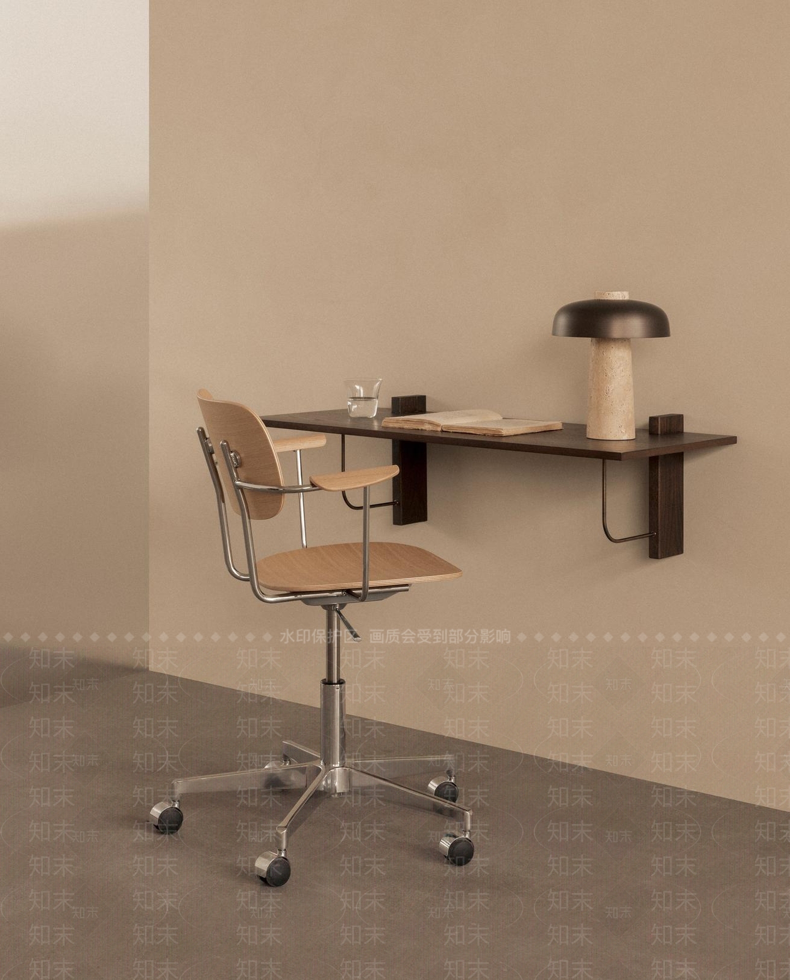 现代中古书桌椅3D模型下载【ID:1194804356】