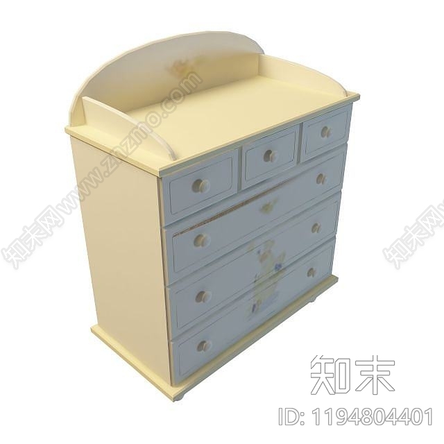 现代卧室多抽屉边柜3D模型下载【ID:1194804401】