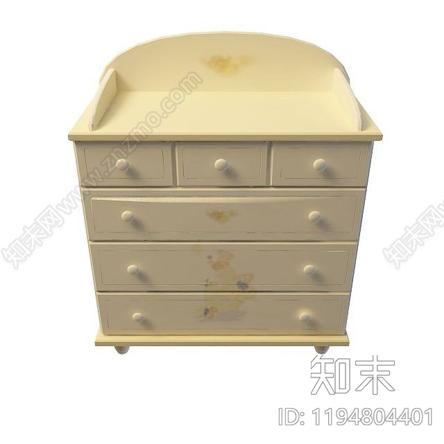 现代卧室多抽屉边柜3D模型下载【ID:1194804401】