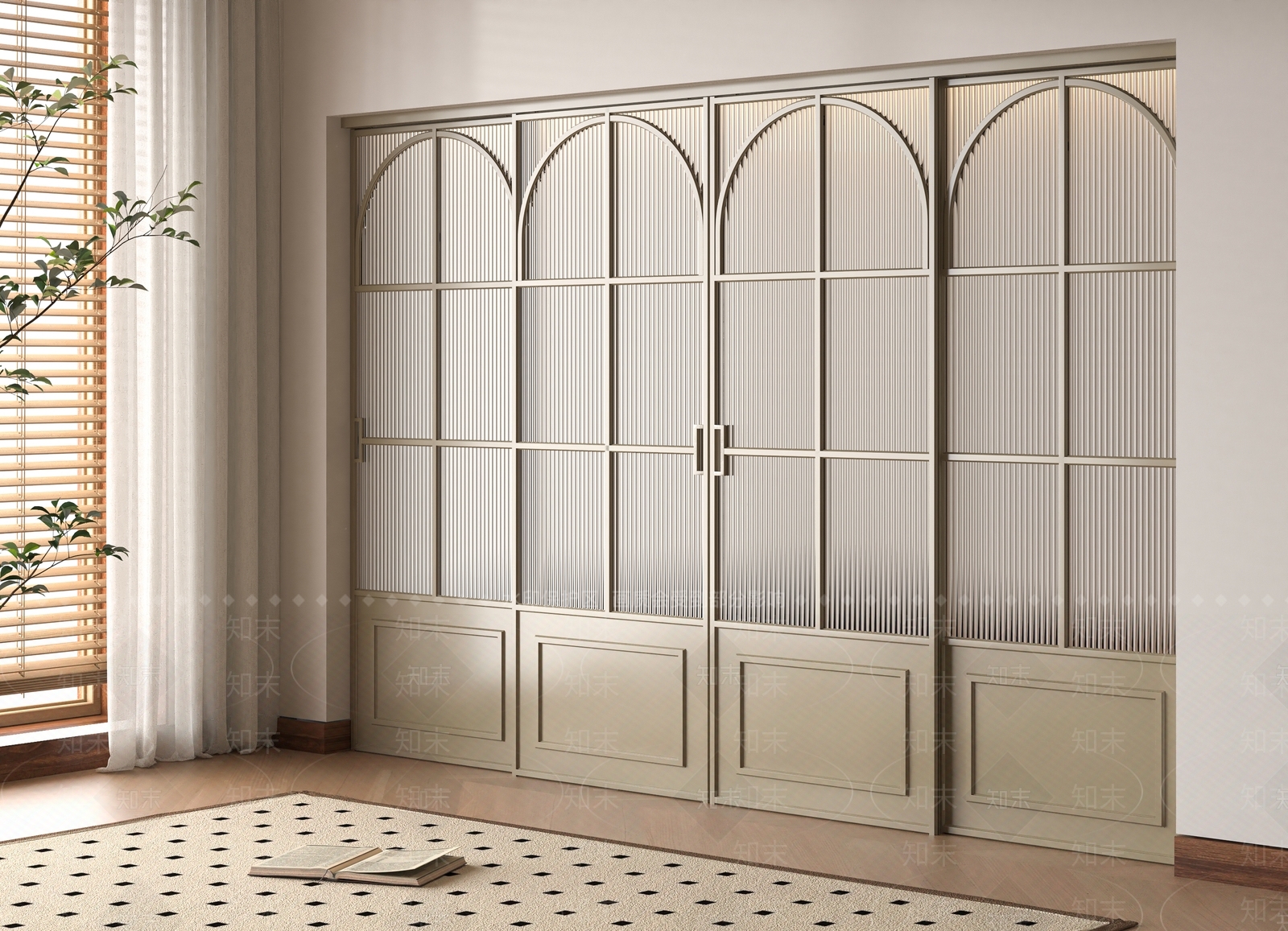 现代北欧推拉门3D模型下载【ID:1194805240】