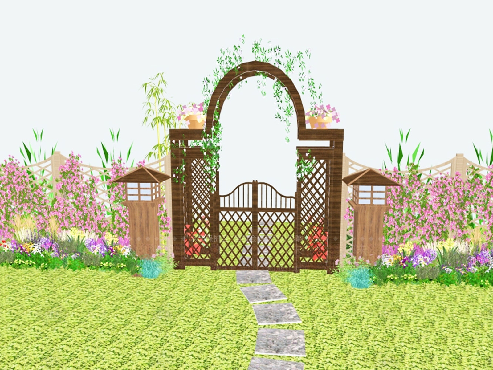 现代栅栏SU模型下载【ID:1194805932】