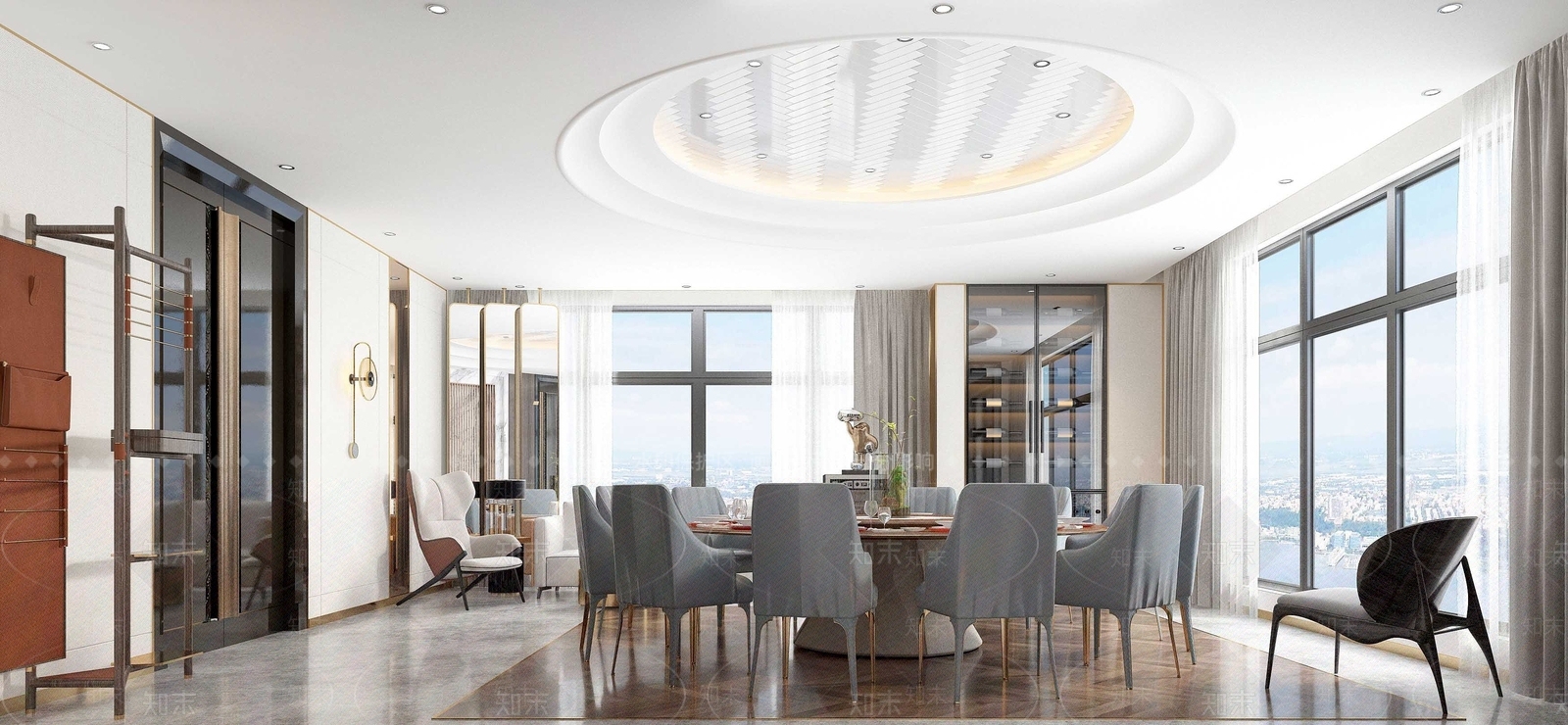 现代酒店轻奢包间3D模型下载【ID:1194806072】