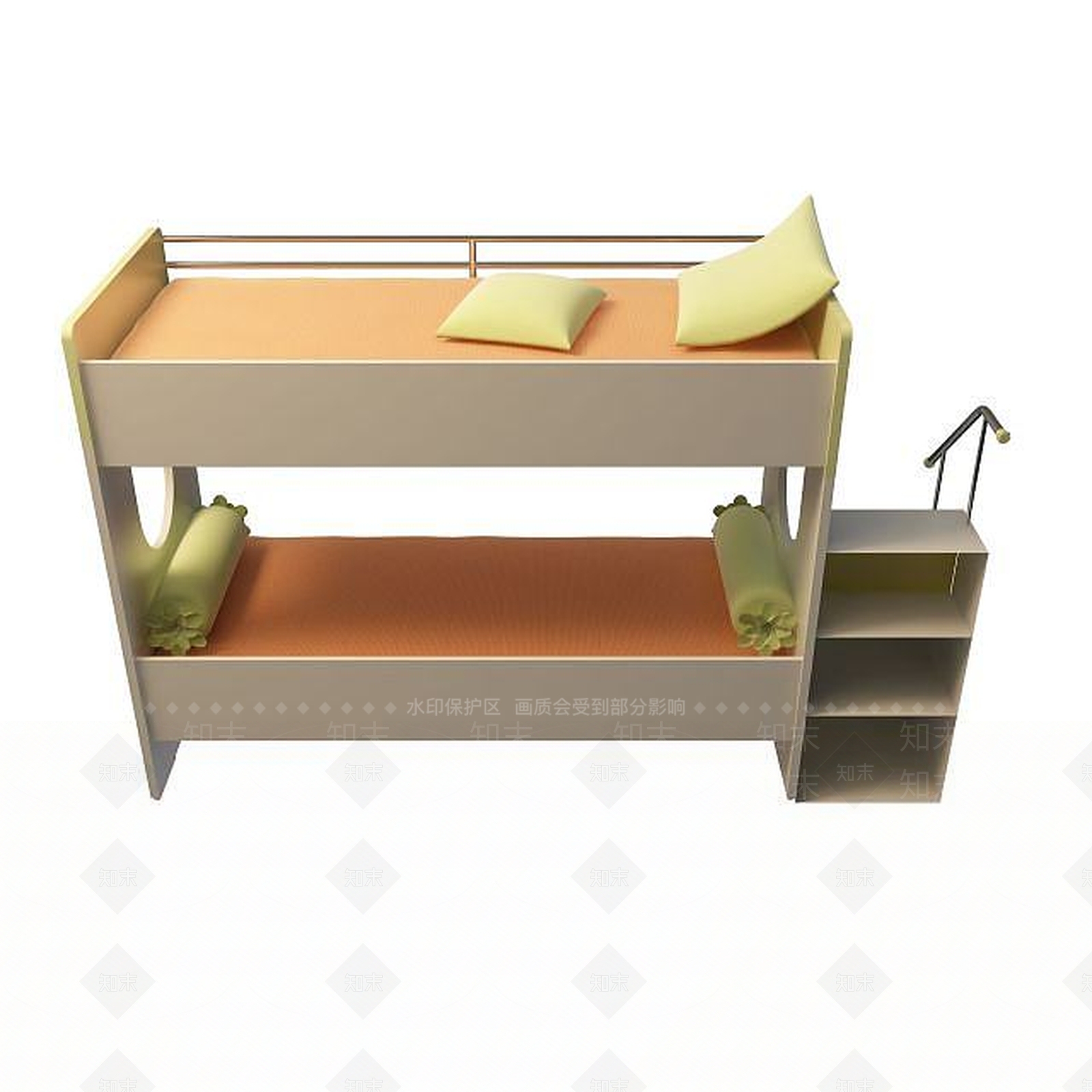 现代学生床3D模型下载【ID:1194806471】