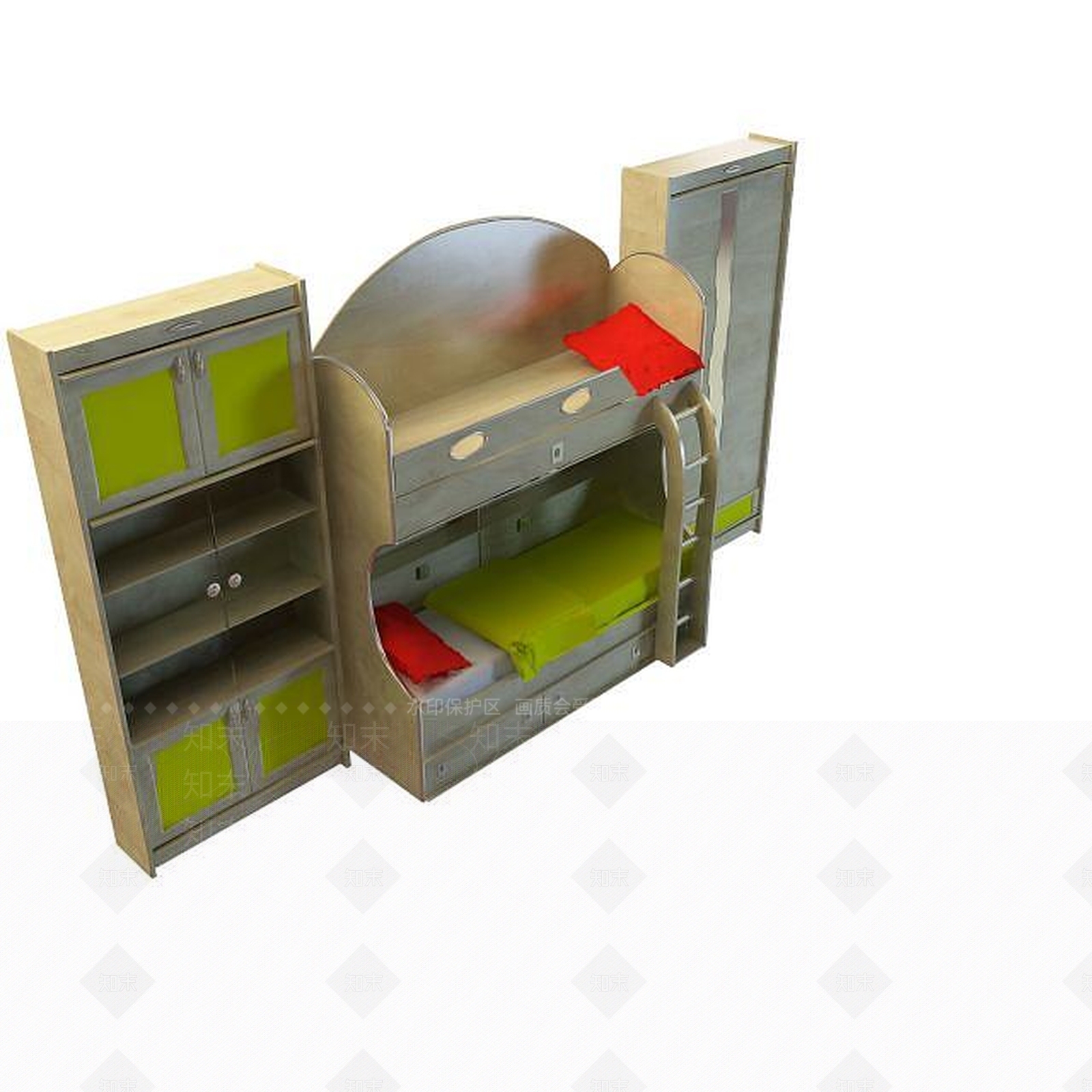 现代学生床3D模型下载【ID:1194806669】