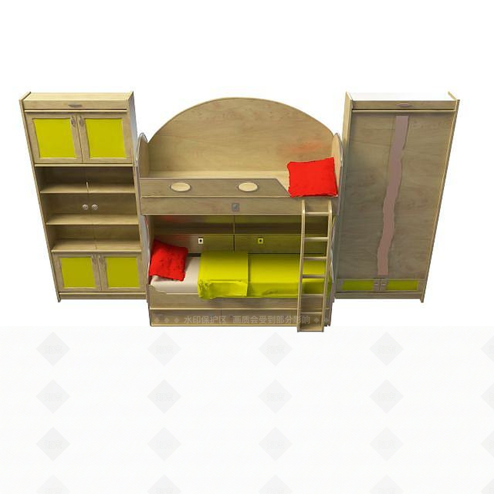 现代学生床3D模型下载【ID:1194806669】