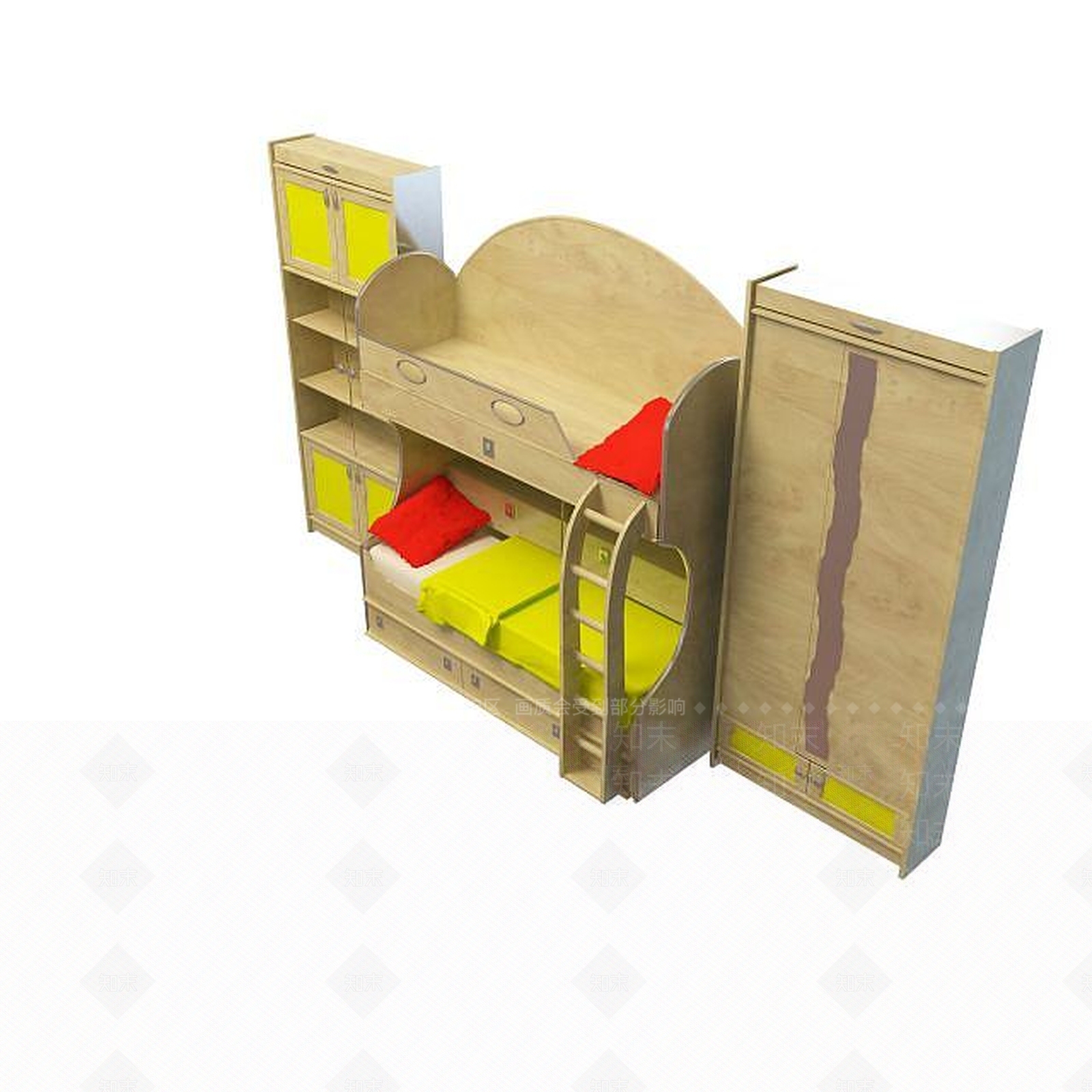 现代学生床3D模型下载【ID:1194806669】