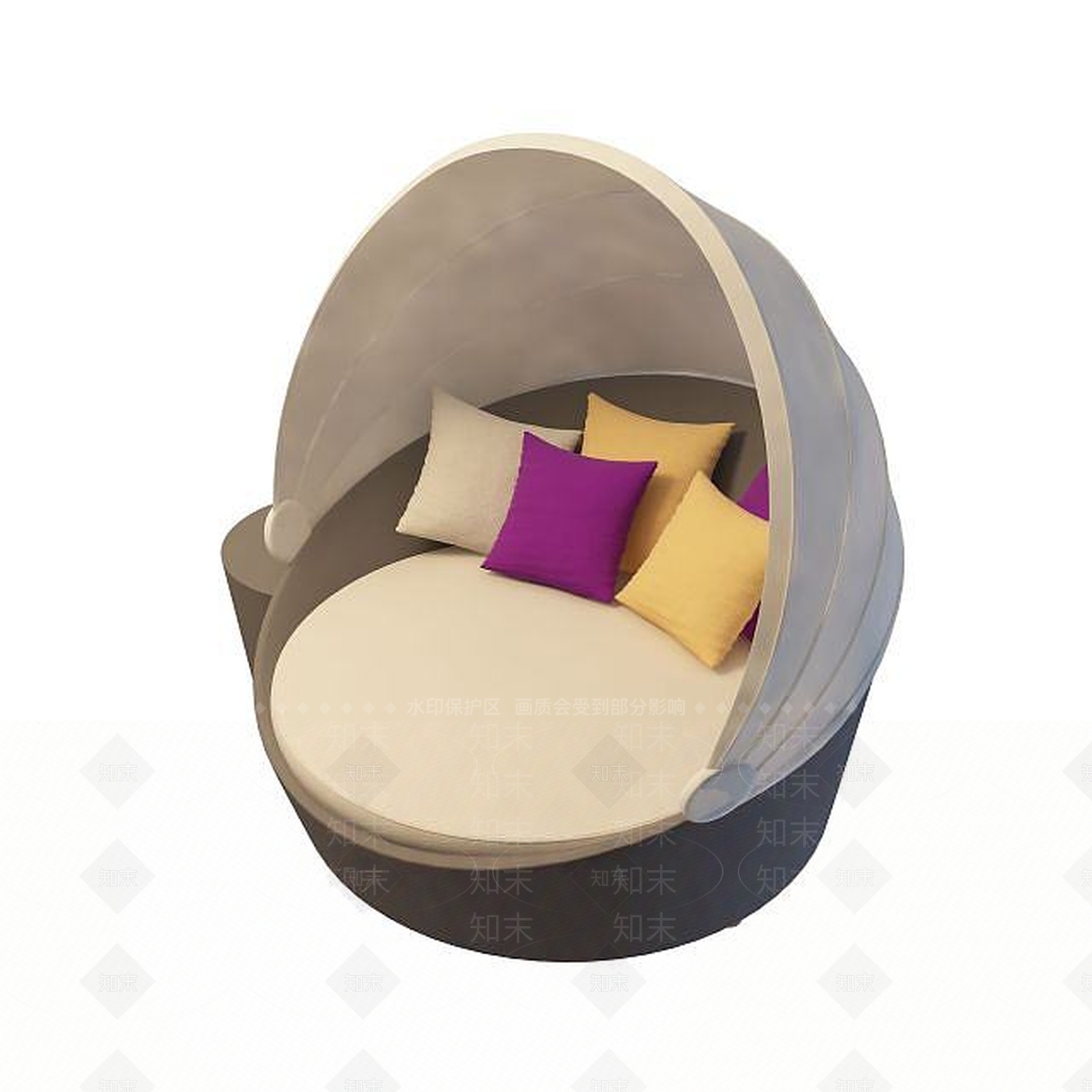 现代太阳床3D模型下载【ID:1194808393】