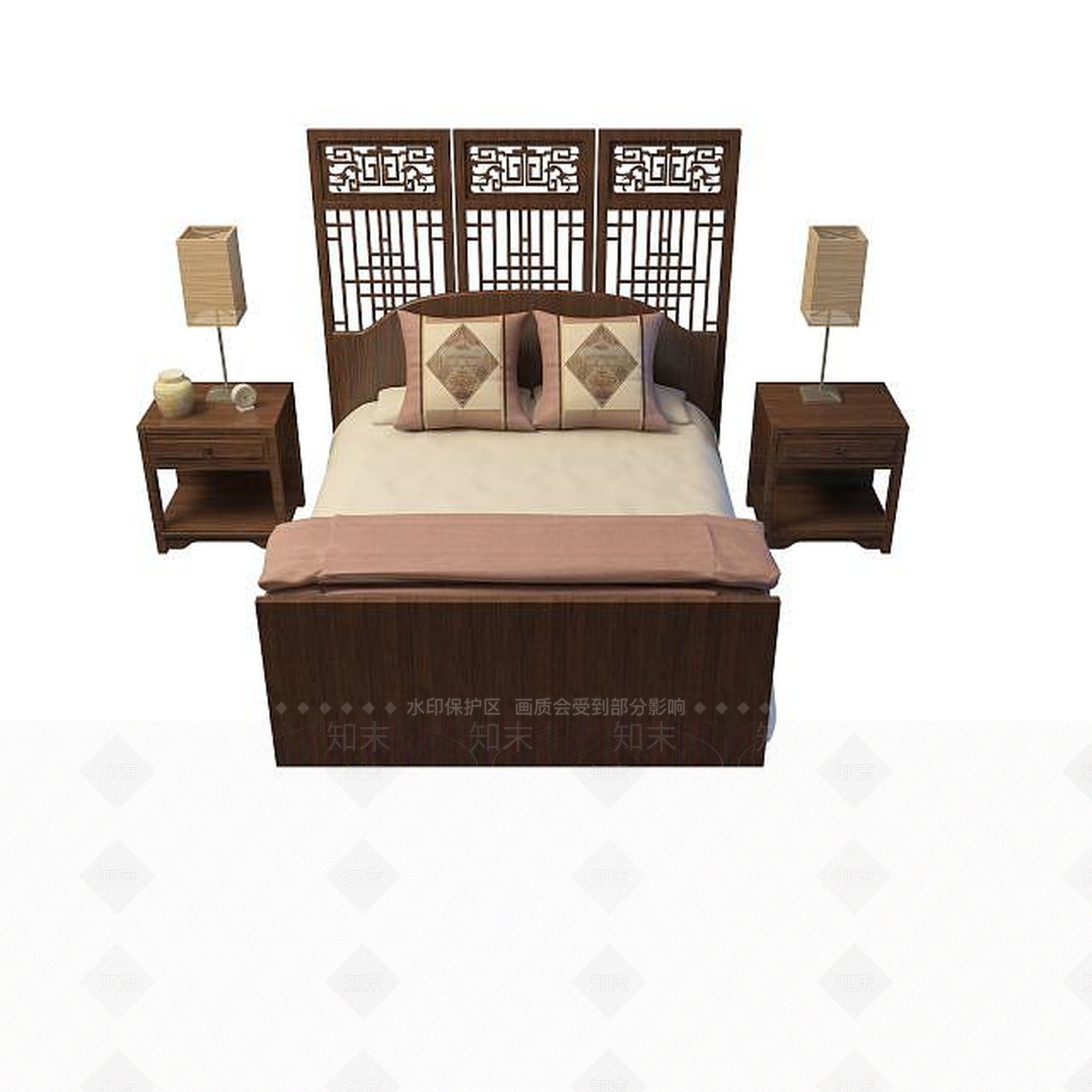 现代古典床3D模型下载【ID:1194808801】