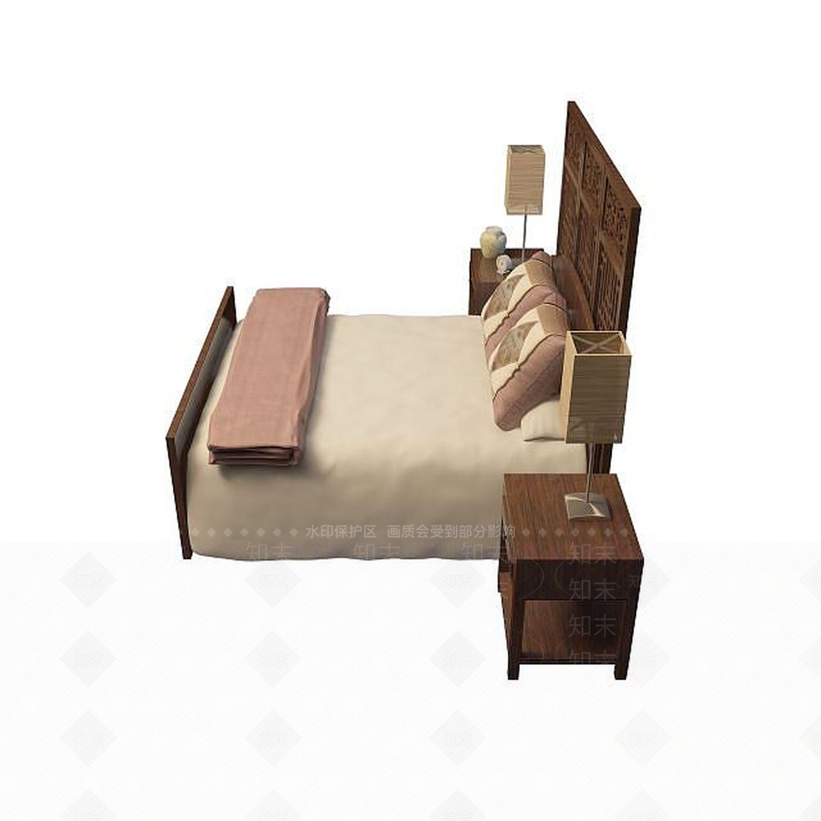 现代古典床3D模型下载【ID:1194808801】