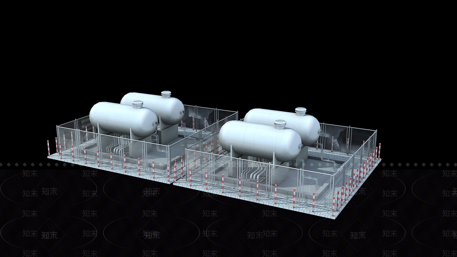 现代燃气罐工厂3D模型下载【ID:1194808994】