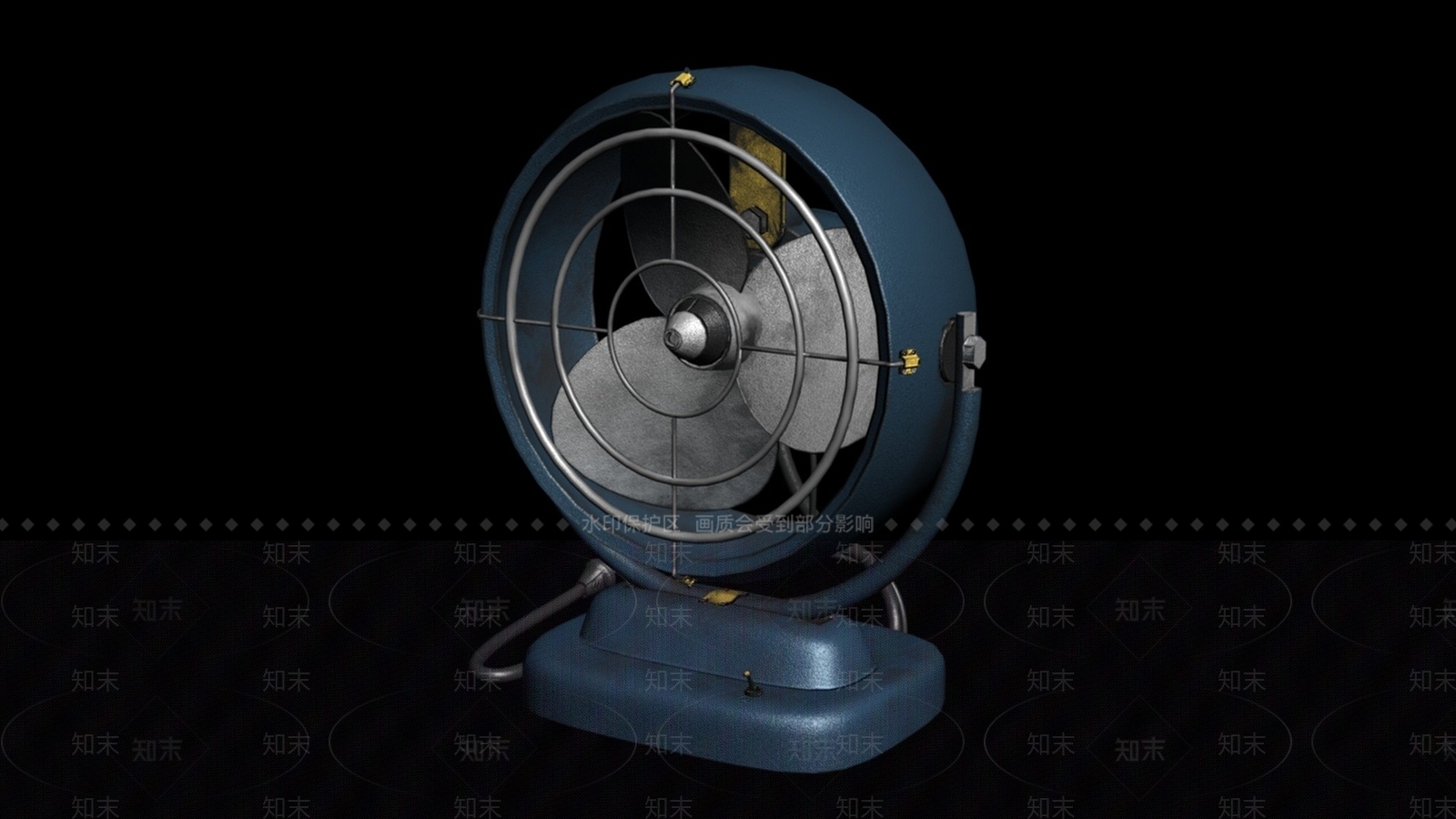 现代电风扇3D模型渲染效果图