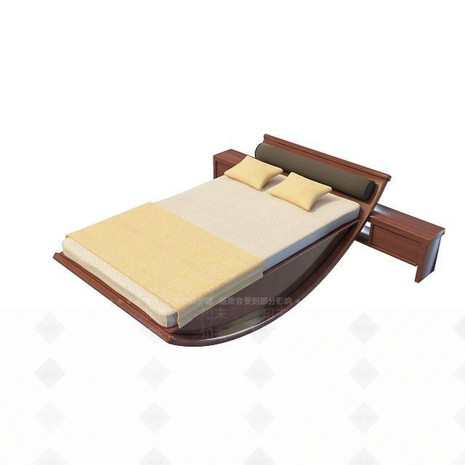 中式床3D模型下载【ID:1194809868】