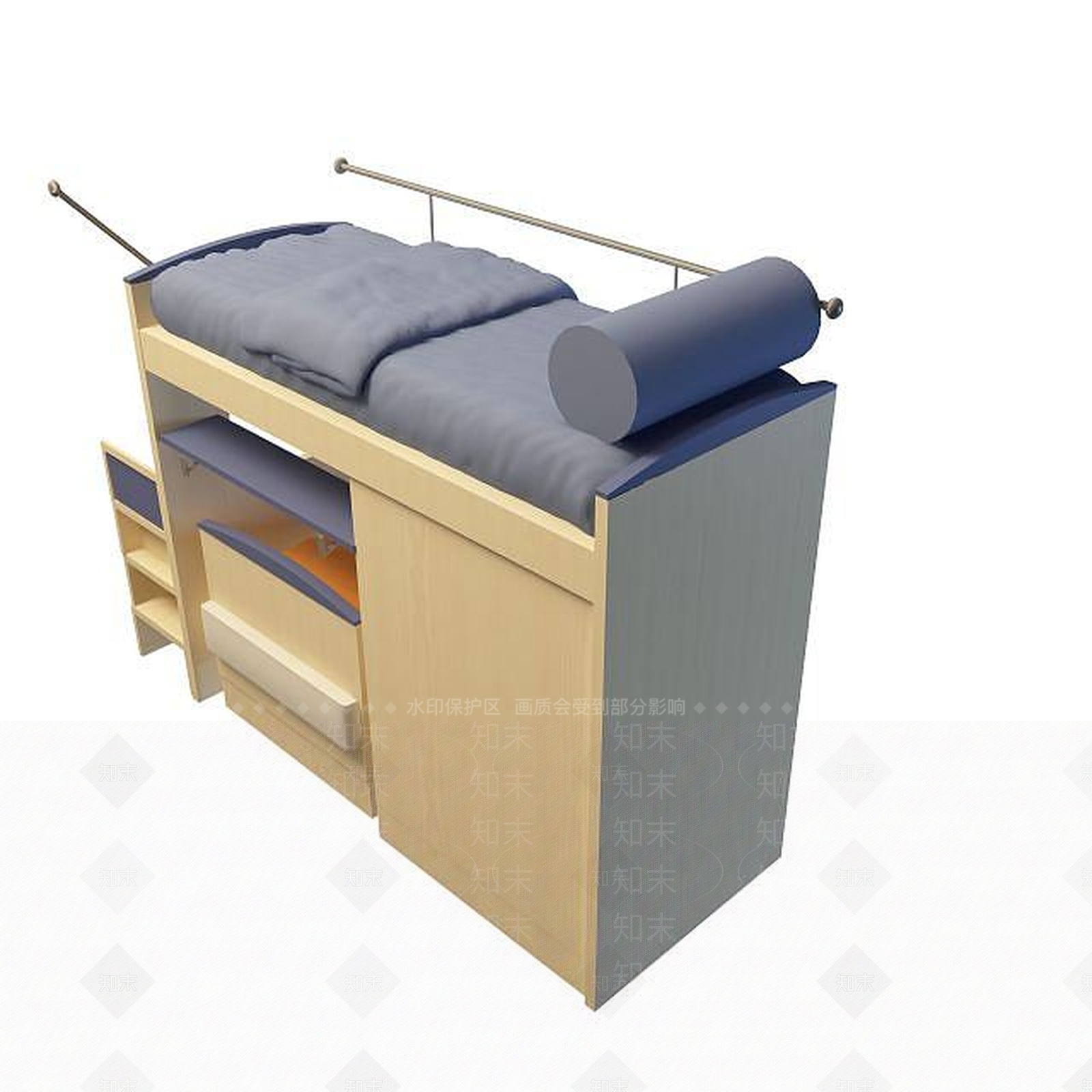 现代多功能床3D模型下载【ID:1194809989】