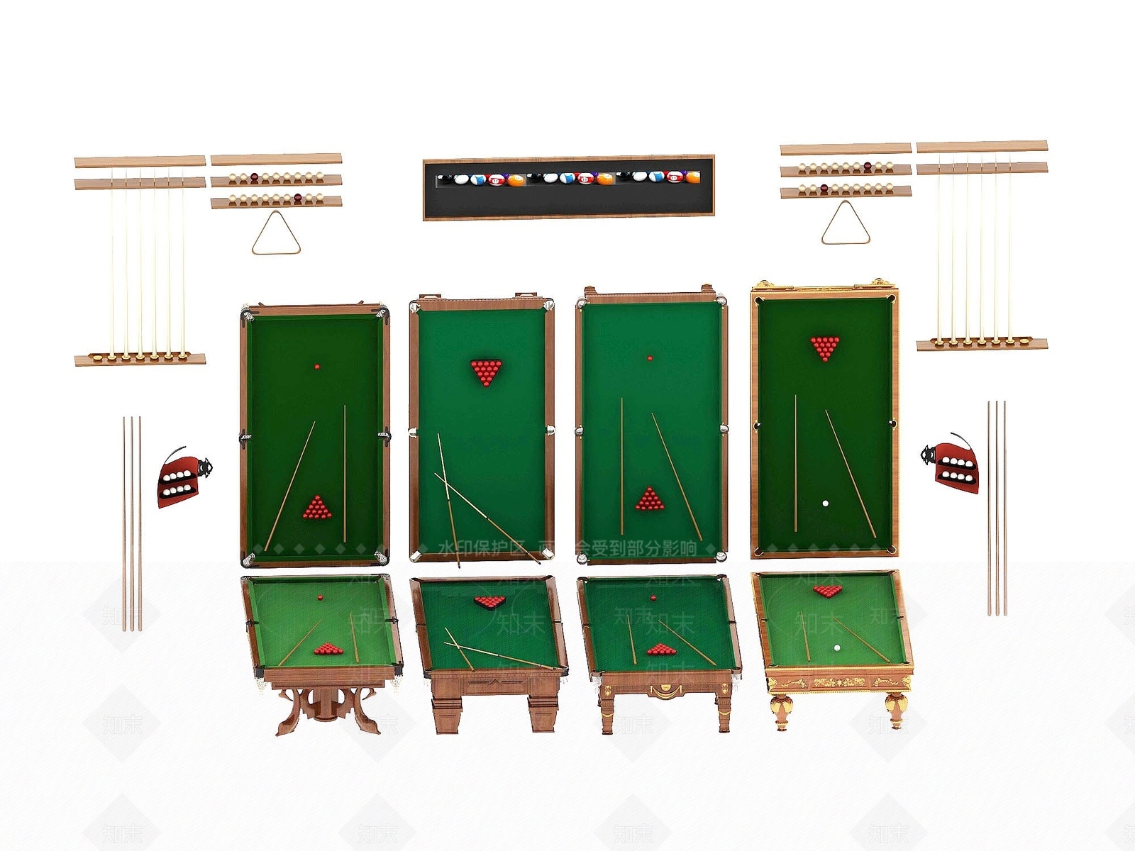 现代台球桌3D模型下载【ID:1194810037】