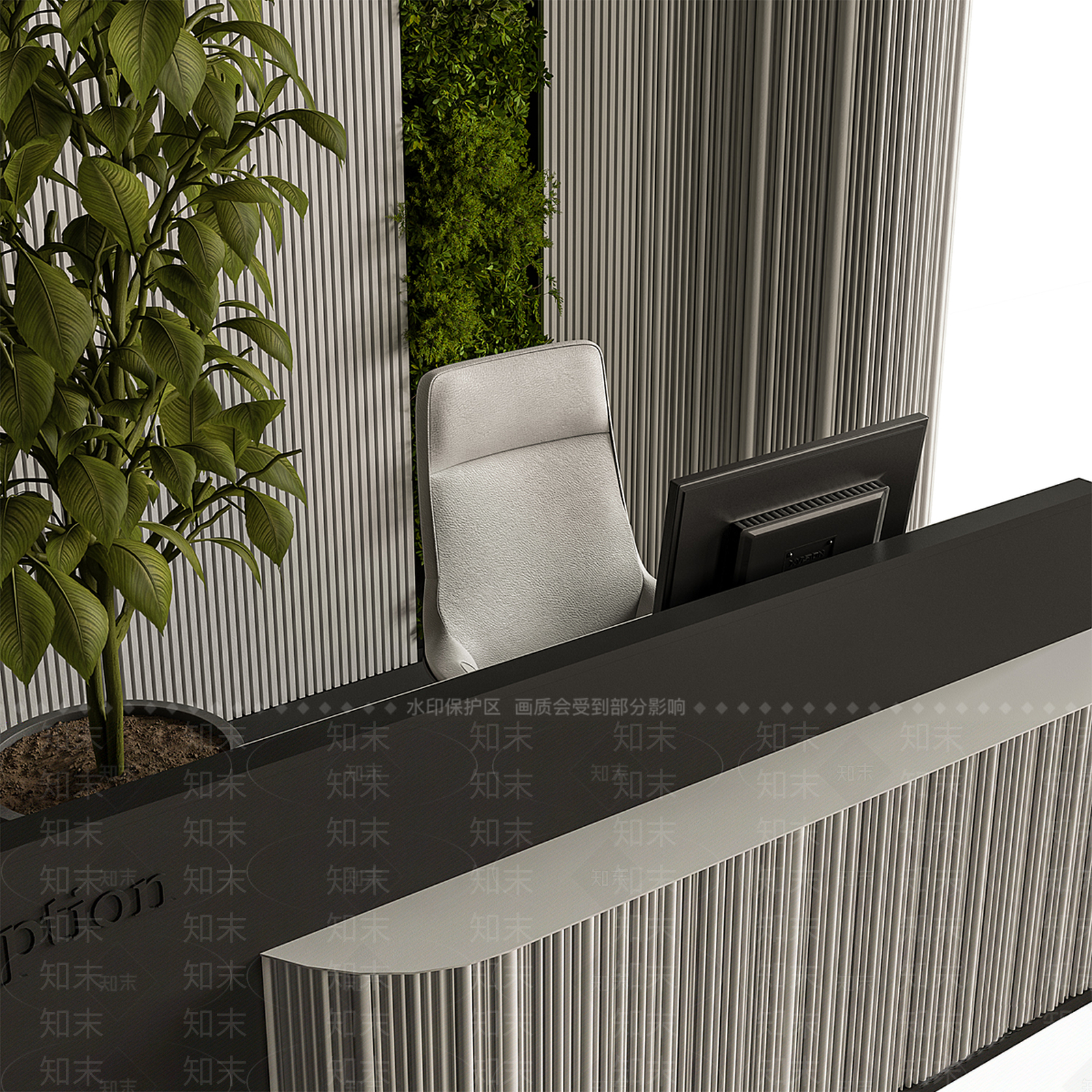现代极简前台3D模型下载【ID:1194812109】