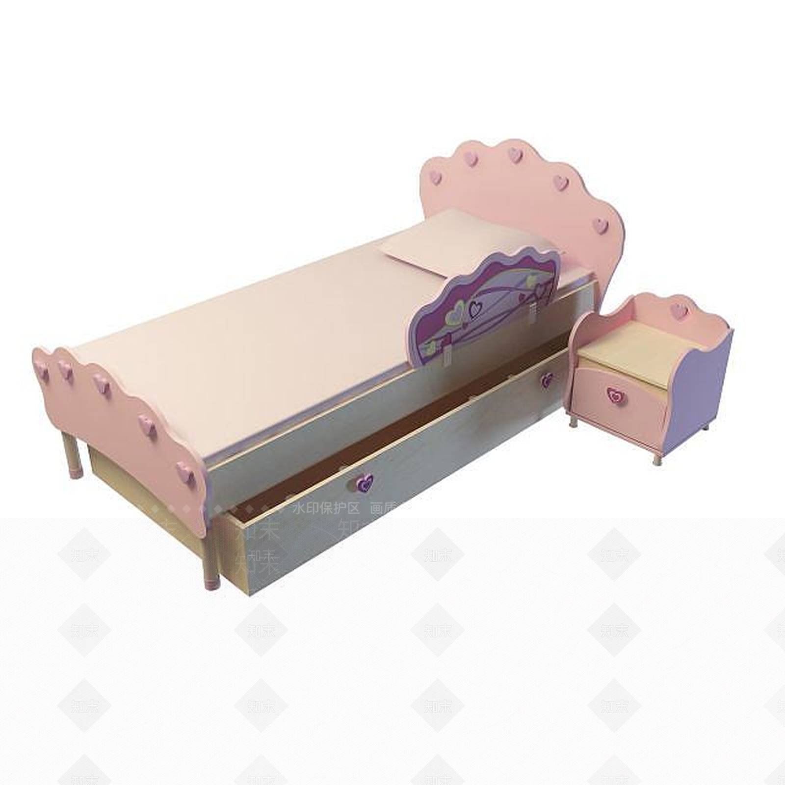 现代婴儿床3D模型下载【ID:1194812243】