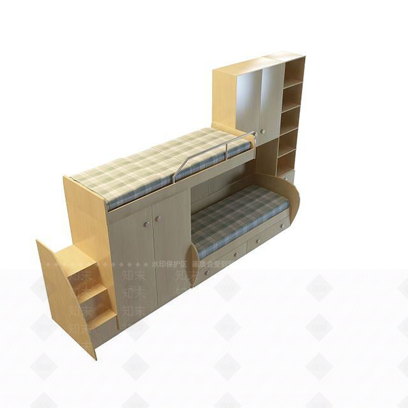 现代学生床3D模型下载【ID:1194812498】