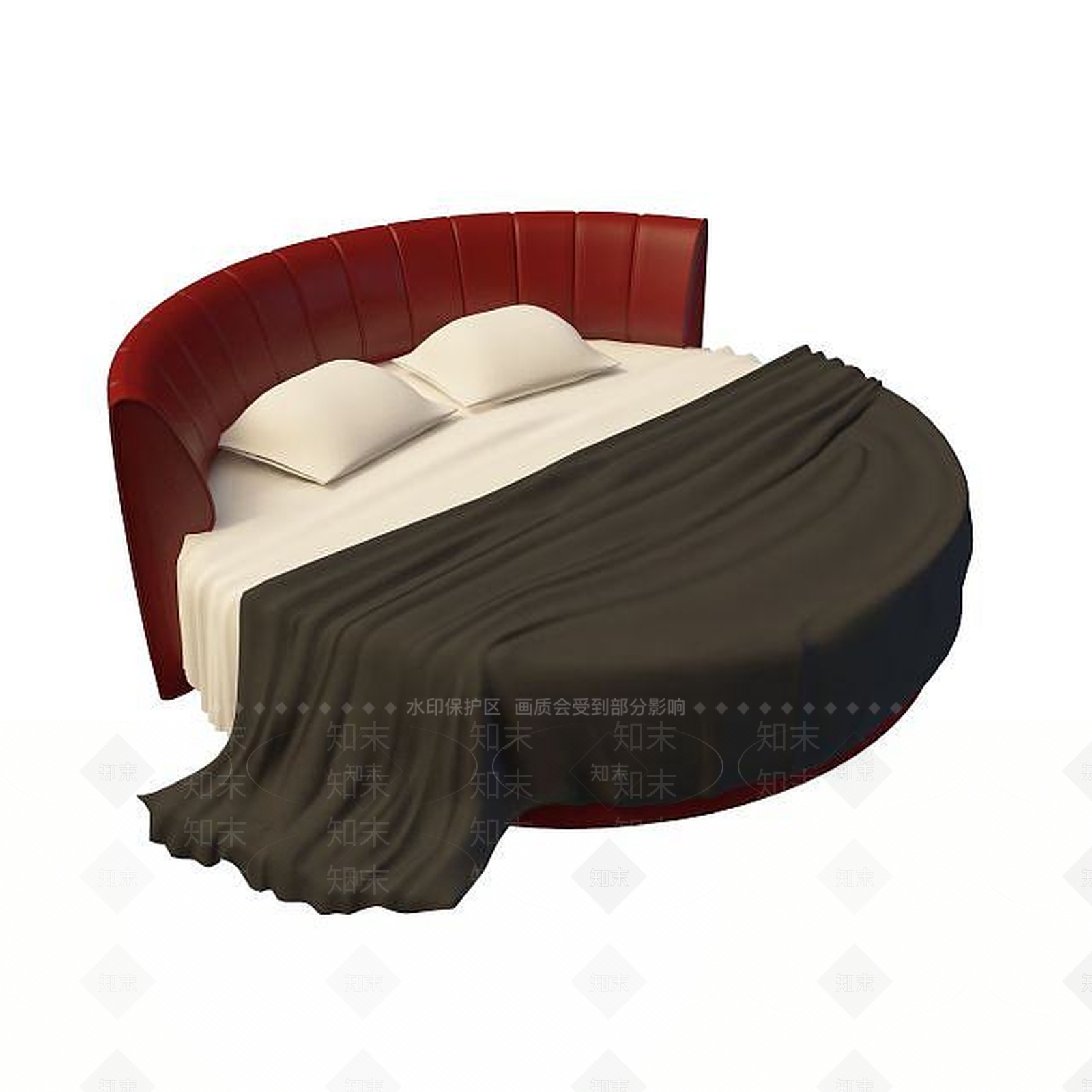 现代圆床3D模型下载【ID:1194813121】