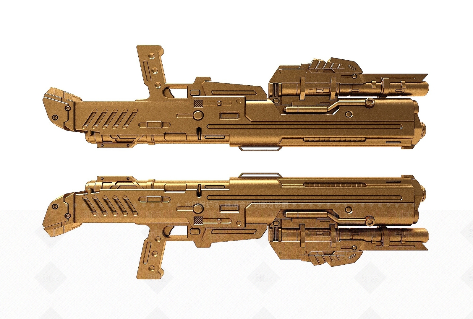现代风格金属枪3D模型下载【ID:1194813132】