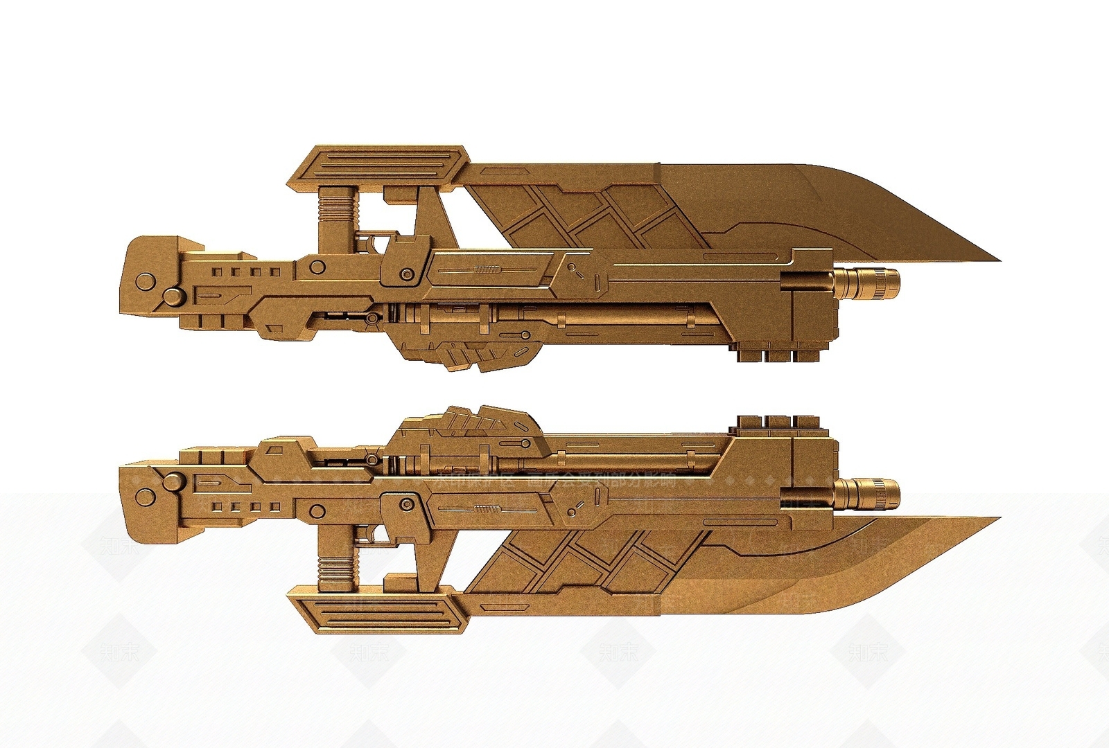 现代风格金属枪3D模型下载【ID:1194813124】