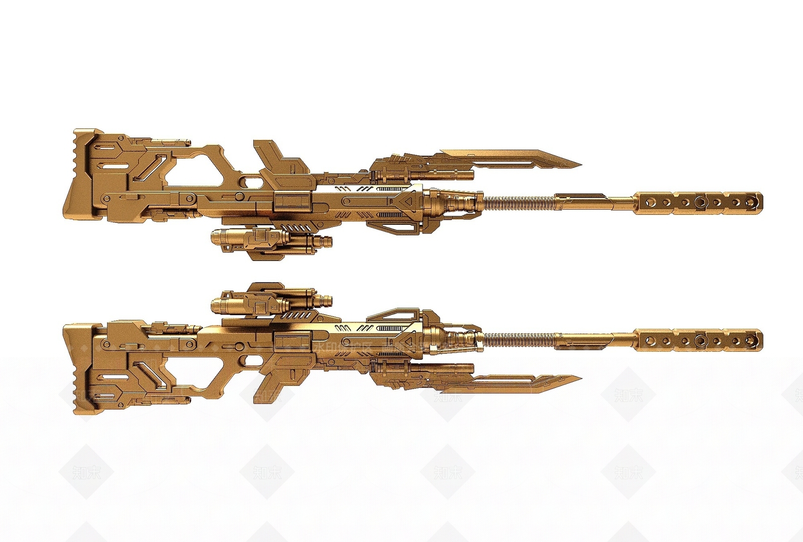现代风格金手枪3D模型下载【ID:1194813202】