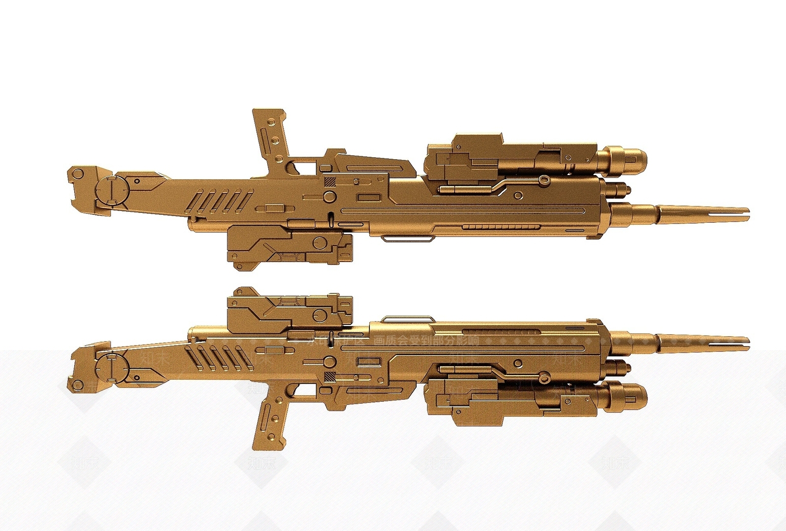现代风格金属枪3D模型下载【ID:1194813511】