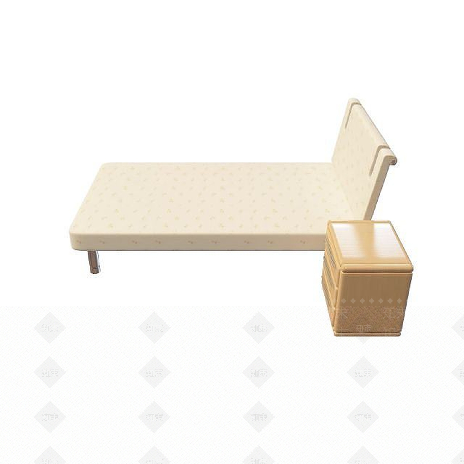 现代简约单人床3D模型下载【ID:1194814077】