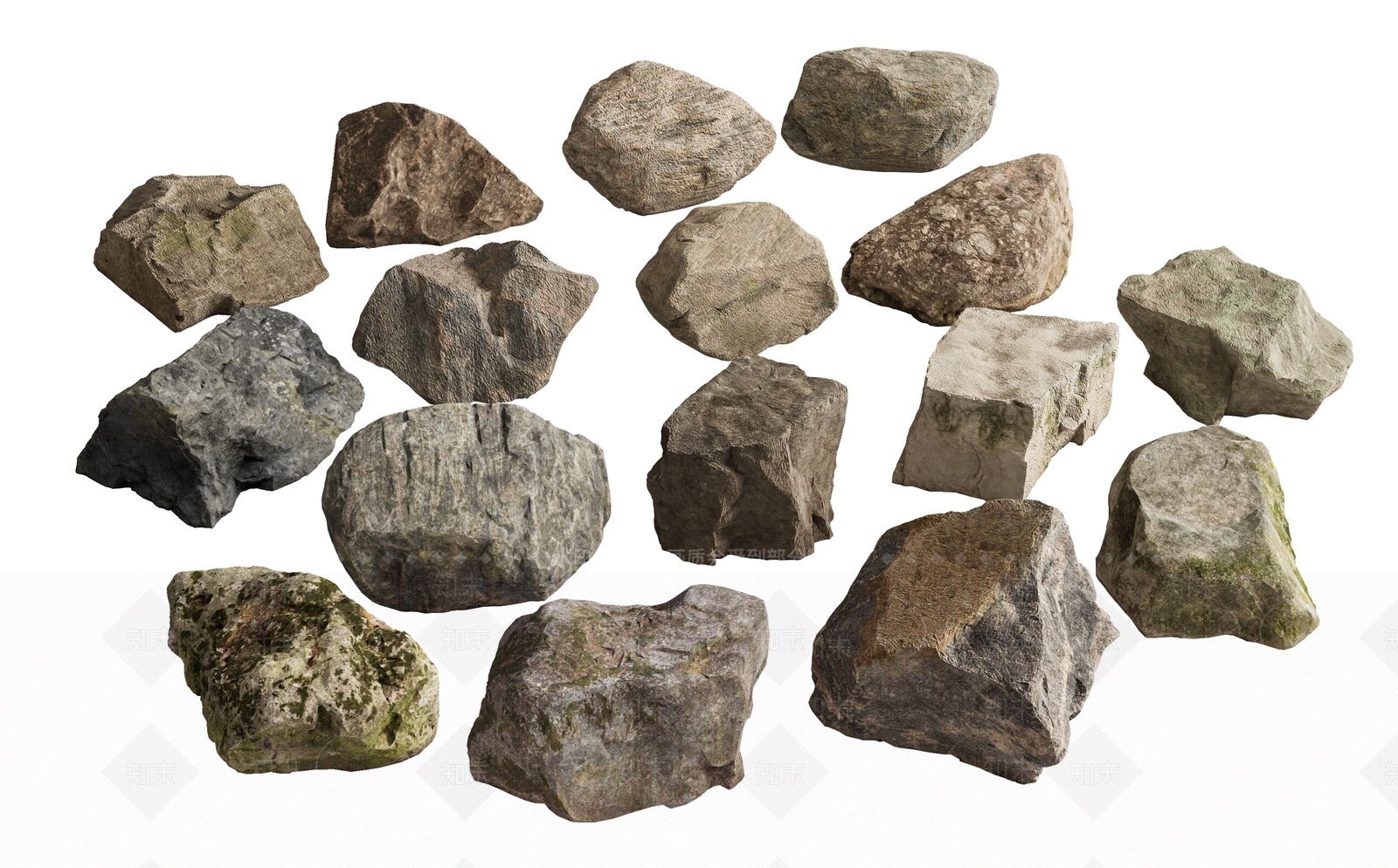 现代石头3D模型下载【ID:1194814779】