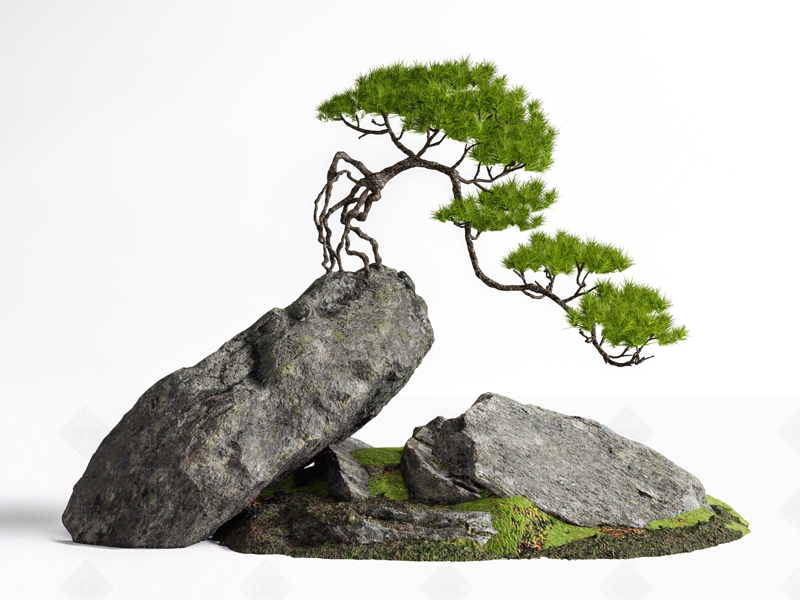 新中式石头3D模型下载【ID:1194814853】